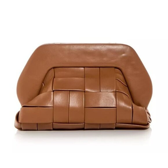 THEMOIRè Handbags - THEMOIRè Tia Women's Flat Toffee Woven Convertible Clutch (MSRP $490)